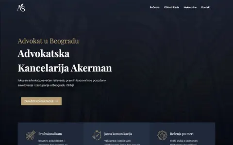 Advokat Akerman, sajt koji je napravio KING MARKETING