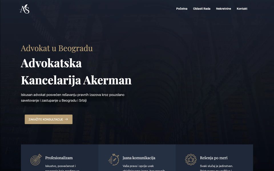 Advokat Akerman — sajt koji je napravio KING MARKETING