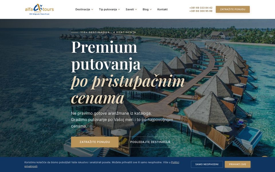 Alfa Tours — sajt koji je napravio KING MARKETING