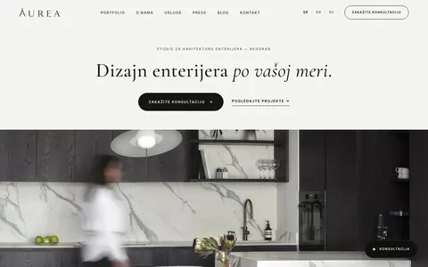 AUREA Interior, sajt koji je napravio KING MARKETING