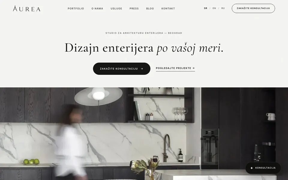 AUREA Interior, sajt koji je napravio KING MARKETING