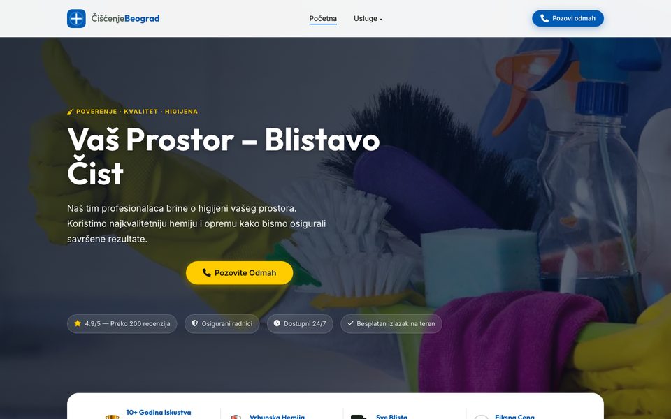 Čišćenje Beograd — sajt koji je napravio KING MARKETING