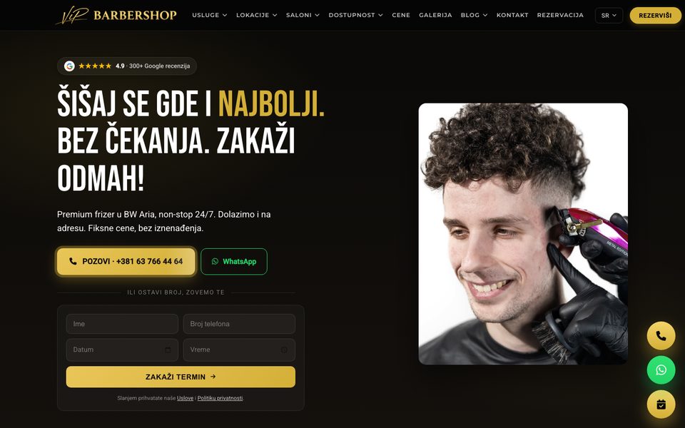 Frizer Beograd — sajt koji je napravio KING MARKETING