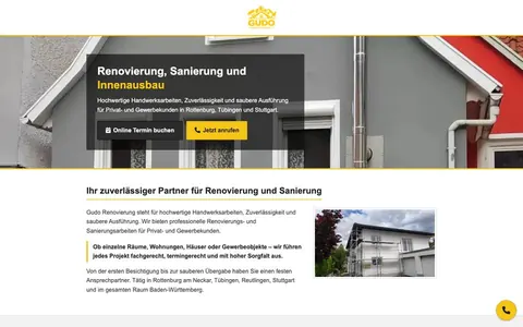 GUDO Renovierung, sajt koji je napravio KING MARKETING