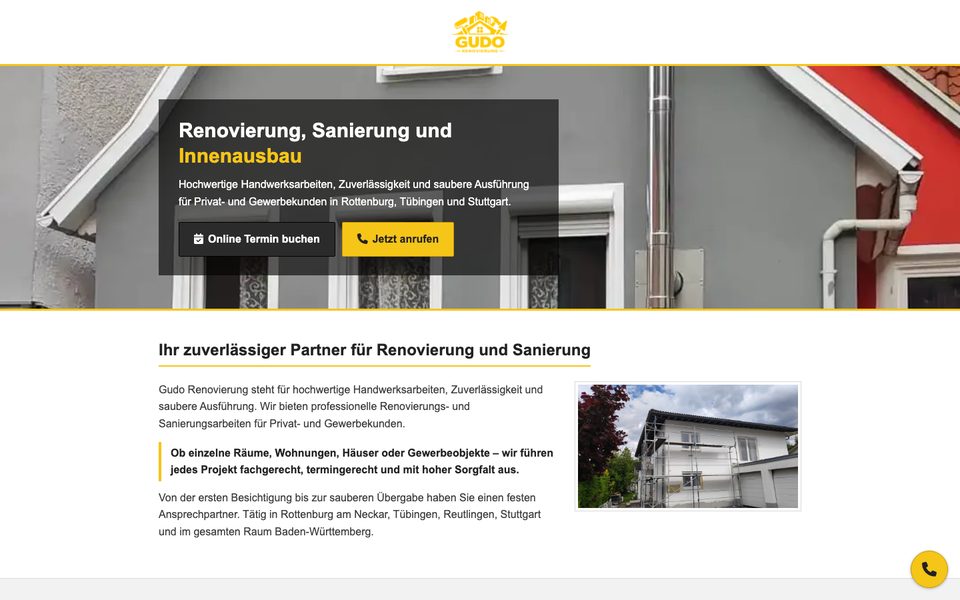 GUDO Renovierung — sajt koji je napravio KING MARKETING