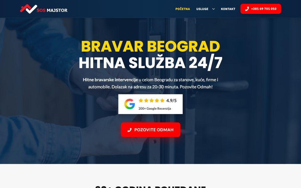 SOS Majstor — sajt koji je napravio KING MARKETING